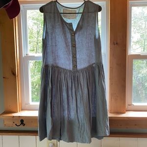NotPefectLinen Mama Dress in Swedish Blue-Size S/M